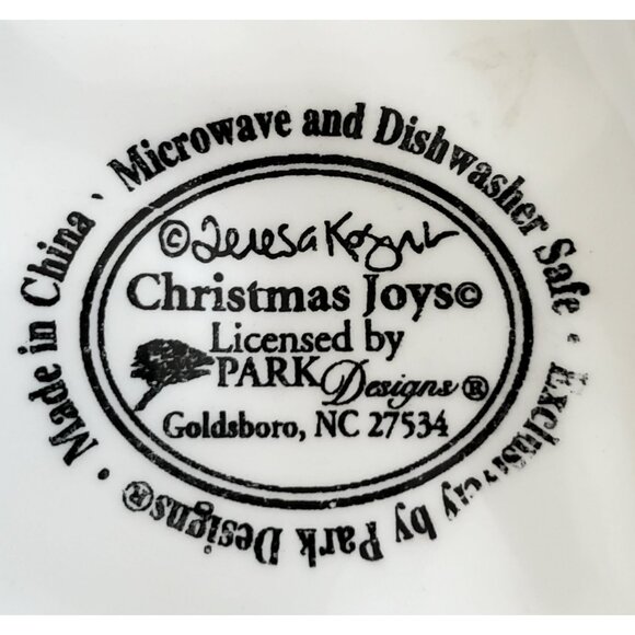 Ceramic Polar Bear & Cub Christmas Joy Dish Plate Holiday Decor Teresa Kogut 7" - Picture 4 of 5